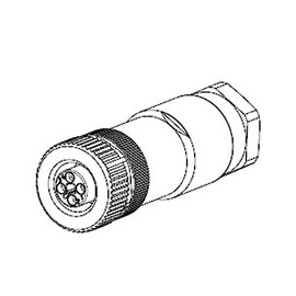 TE Connectivity 2120950-1 Unpackaged connector for sensor or actuator M12 Straight socket Number of poles: 4 1 pcs.
