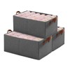 Ruucy 3 Pack Foldable Storage Box, Fabric Boxes with Handles,