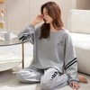 CHEERFULHEALTHY Women's Sweat Pajamas, Top and Bottom Set, Spring, Autumn,