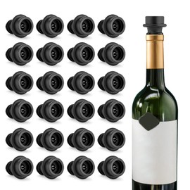 WOTOR Tapón para Vino, 24 tapones de aspiradora, Material de silicona de grado alimenticio, sellador de botellas reutilizable que mantiene el vino fresco, accesorios de vino ideales como regalo
