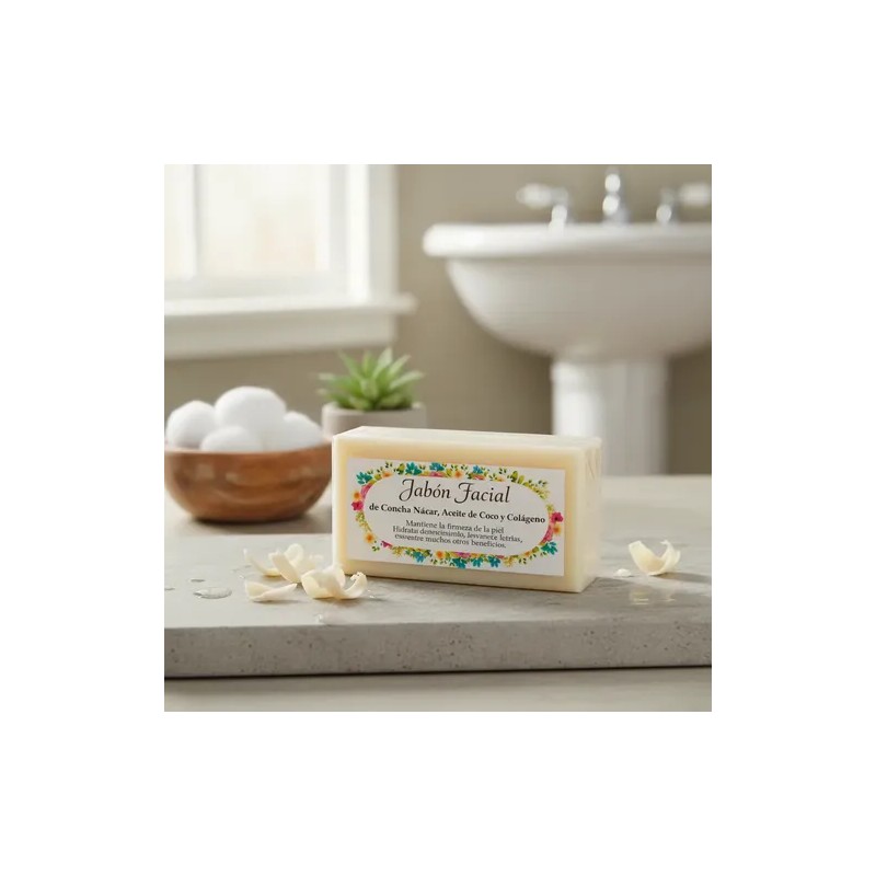 Jabón Natural Concha Nacar Coco Colágeno 100gr Crema Rosita