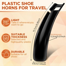 Senbers Plastic Shoe Horn 6 Inch, Travel Shoe Horn Small Short Portable For Travel, Men, Kids, Women