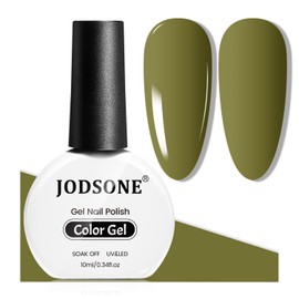 JODSONE Moss Green Gel Nail Polish 10ml LED Gel Polish Olive Green Nail Color Long-Lasting Professional Finish Easy to Apply Low Odor Need U V Lamp Curing