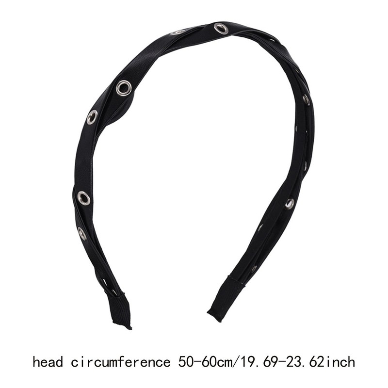 Hellery Headband Headwrap Travel Versatile Causal PU Leather Photo Props