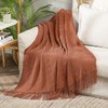 MIULEE Fall Orange Knitted Throw Blanket for Couch Textured Knit