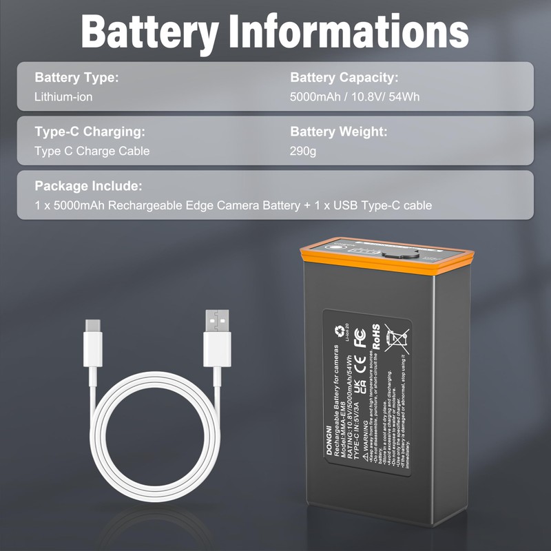 DONGNI for Edge Battery Pack, 5000mAh Power Mag Plus Rechargeable