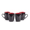 HomeVss Sonoma 16 Piece Stoneware Dinner Set Red, Outside Black