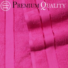 CRAFTBERRY Bath Towels Set -100% Cotton - 2 Bath, 2 Hand & 2 Washcloths - Large, Thick, Fluffy, Absorbent, Quick Dry, Soft & Plush - 6 Piece Luxury Bathroom Towels - Hot Pink/Dark Pink/Fuchsia