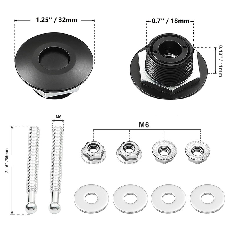 STETION Quick Release Latch License Plate Lock Clip 1.25" Diameter