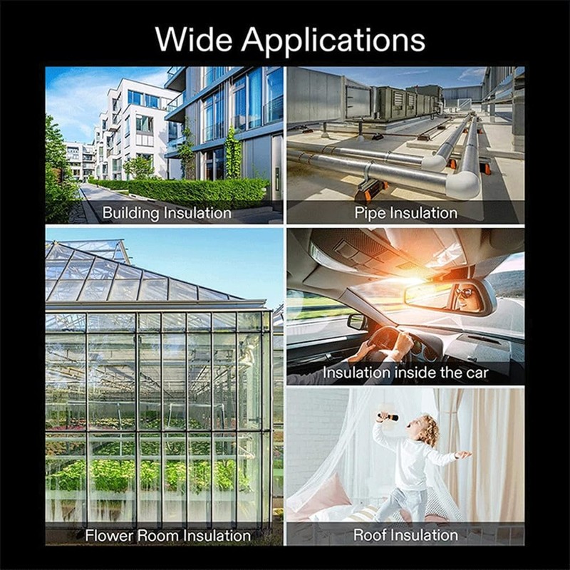 Lyaciomn 1 Roll Silver Reflective Wrap Insulation Bubble Film Reflects