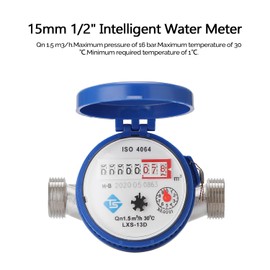 Mingzhe 15mm 1/2 Inch Intelligent Water Meter Household Mechanical Rotor Type Cold Water Meter Pointer Digital Display Combination Water Meters