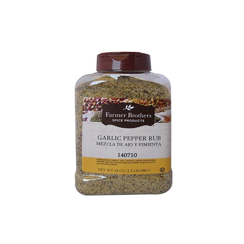 Garlic Pepper Rub Seasoning by Farmer Brothers (1 bottle/1.5 lb)