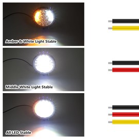 YnGia Round Car Driving Light White Amber Strobe LED Work Light 12V 24V, 2PCS Waterproof Headlight Fog Lamps for Truck Tractor 4x4 ATV UTV SUV Boat