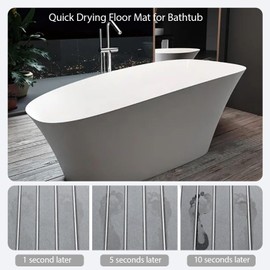 Pimaja Foldable Stone Bath Mat, Large Stone Dish Drying Mat, Diatomaceous Earth Bath Mat, Non-Slip Super Absorbent Quick Drying Bath Stone Mat, for Bathroom Kitchen Bathtub, 23.6 * 15.4" Gray