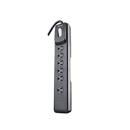 Woods 41494 Surge Protector With Safety Overload Feature 6 Outlets And 4 Ft Cord For 1440J Of Protection; 4 Foot; Black