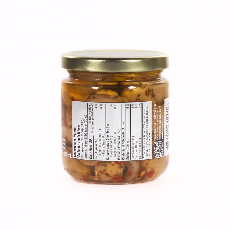 Regina Molisana Hot Pickled Mushrooms in Oil, 250 milliliters