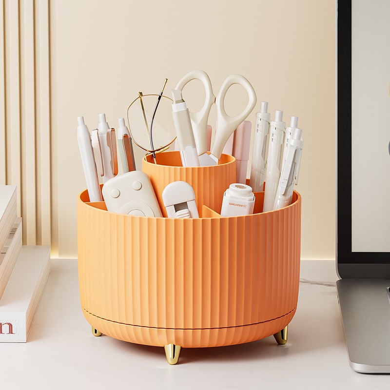 360° Rotating Makeup Organizer for Vanity – Multi-Compartment Cosmetic Storage
