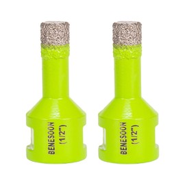 BENESOON Diamond Hole Saw for Glass Ceramic Tile Granite Marble Porcelain Brick Stone, Diamond Core Drill Bits, 5/8"-11 Shank, 1/2 in 2PCS