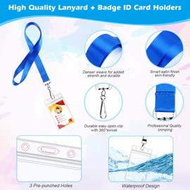 8 Pack Cruise Lanyard with Waterproof ID Card Holder, Colorful Solid Color Durable Badge Card and Carnival Sail (Assorted Rainbow 8 Colors)