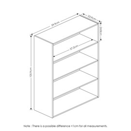 Furinno Pasir 4 Tier Open Shelf, Steam Beech