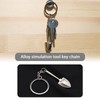 5Pcs Simulation Tool Keychain Simulation Wrench Key Rings Metal Shovel