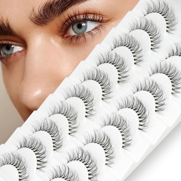EXTENIFY Wispy Eyelashes False Eyelashes 3D Fluffy Invisible Band Spiky