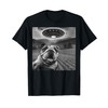 Funny French Bulldog Selfie with UFOs Weird Puppy Dog T-Shirt