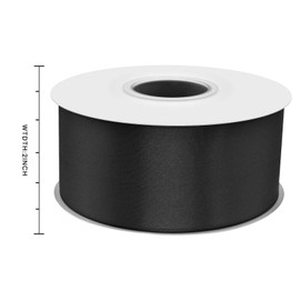 Simplegoal Double Face Black Satin Ribbon 1-1/2 Inch X 50 Yards Polyester Ribbons for Gift Wrapping Fabric Ribbon for Crafts Flower Bouquet Hair Arts Wedding Party Decoration