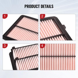 TOPAZ CA11477 Engine Air Filter Compatible with Honda Acura Rigid Panel for Accord V6 2013-2017 TLX V6 2015-2020#17220-5G0-A00