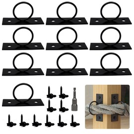 Solviro 10Pack 2inch Rope Support Holder Drop Ring Brackets Decorative for Hemp Rope Fencing Stair Deck Railing Ceiling Hook