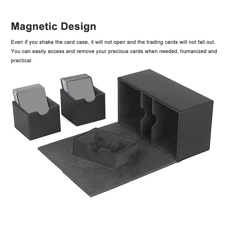 Card Deck Box with 3 Drawers Large Capacity Magnetic Closure