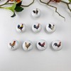 Lasyman Ceramic Animal Cabinet Knob 8Pack Rustic Farmhouse Colorful Chicken