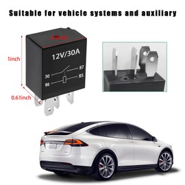 Ohleats 2 PCS 4 Pin Starter Relay, 12V 30A Heavy Duty Waterproof Auto Standard Relay, Universal Car Accessories