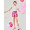 Haloumoning Girls Metallic Shorts Sparkly Dance Outfits Elastic Drawstring Shiny
