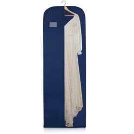 Wedcova Dress Bag | Hanging Garment Bags | Full Length Travel Covers | Wedding Long Clothes Storage Cover with Zipper for Women | 72 Inch (182cm) | Pack of 1 | Navy Blue