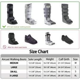 Walking Boot Cover Tall Medical Cast Fracture Boot Foot Cast Cover Waterproof Cast Cover for Foot Brace Women Men Outdoor Cast Protector Rain Snow Surgical Recovery Air Walker Boot Accessories Black (Large)