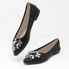 Silky Toes Foldable Flats for Women Dressy Ballet Shoes for Purse (Black, 8)