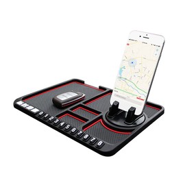 Qiilu Non Slip Phone Pad for 4-in-1 Car Universal 360°Rotation Dash Holder Multifunctional Car Non Slip Phone Pad Dashboard Organizer Tray (AsShown)