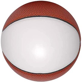 Autograph Mini baloncesto en blanco de 6 pulgadas sin base | Tamaño oficial 1 | Trofeo de baloncesto junior para firmar con un panel grande blanco y 6 paneles marrones