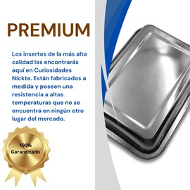 Inserto de Acero Inoxidable de Diferentes tamaños, Charola para Mantener la Comida Caliente en el Buffet. Charola Para Botana También Puede Usarse para Hornear Alimentos. (32X22X4.8CM)