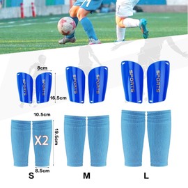 Shin Pads Children's Football Blue Small Shin Pads Football Men Women Shin Pads Socks with Optimised Pocket Thin Shin Pad Holder Shin Pads Shin Pads