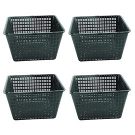 Bespoke 4 Large 19cm square plastic aquatic pots baskets for water plants and pond
