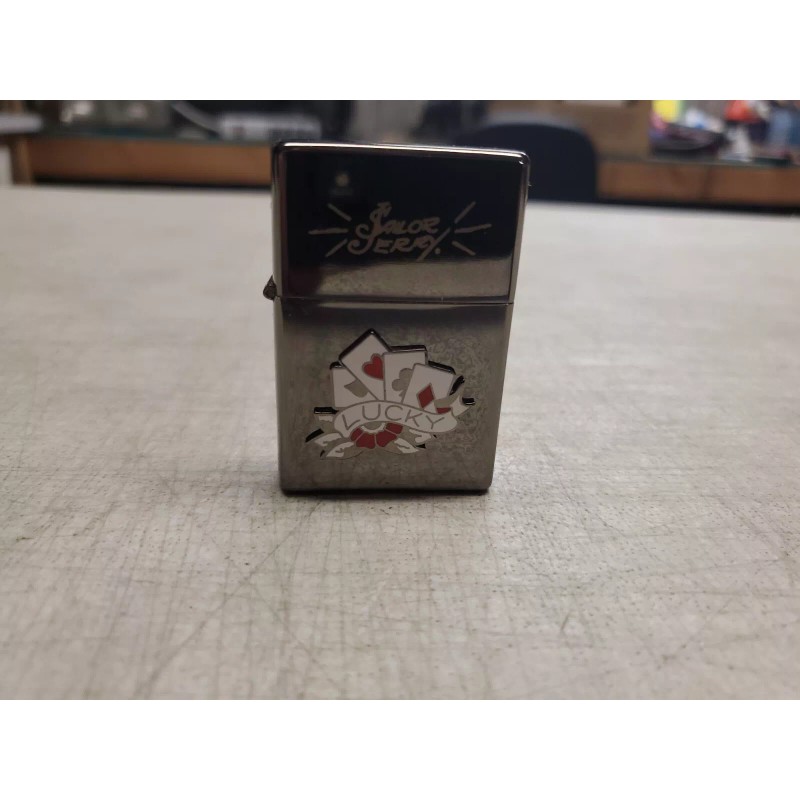 SAILOR JERRY RUM LIGHTER Tattoo Designs Poker Cards LUCKY Limited
