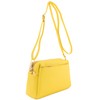 FashionPuzzle Small Shoulder Bag with 3 Zippers, yellow, Unit size