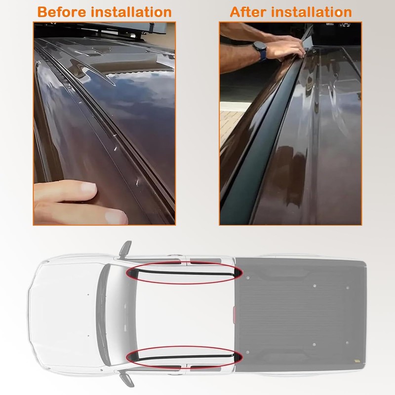 2PCS Roof Molding Drip Weatherstrip Compatible with Toyota Tundra Crew