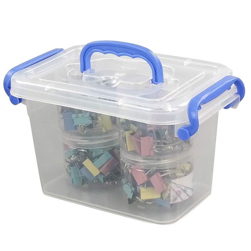 Eudokky Mini Storage Boxes with Lids, 1.8 L Plastic Transparent