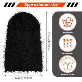 Xtinmee 10 Pcs Distressed Balaclava Bulk Distressed Full Face Knitted Balaclava Windproof Neck Warmer Cap Cover for Men Women(Multicolored)