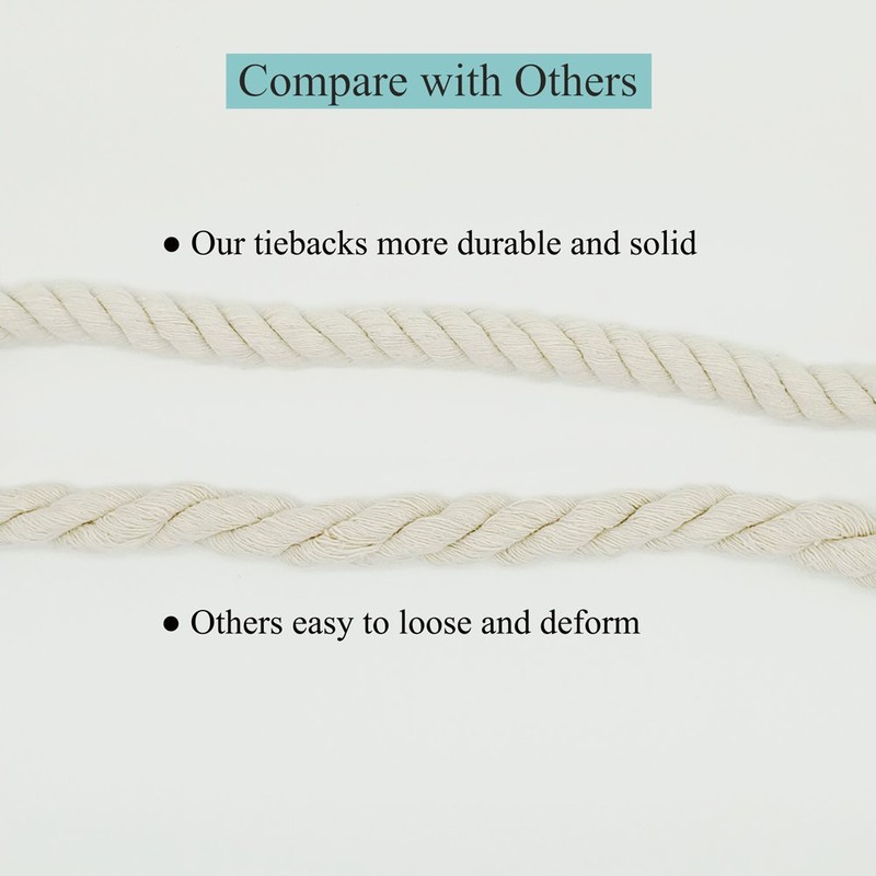 JQWUPUP Rustic Curtain Tiebacks - Outdoor Curtain Holdbacks Holders -