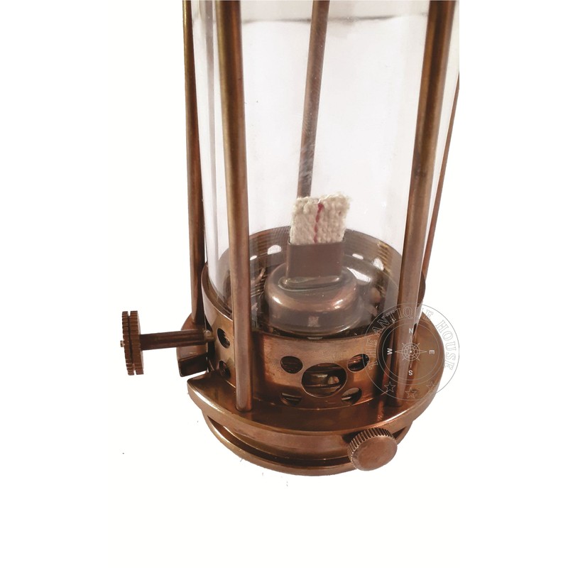 Nautical Antique Brass 7" Miner Lamp Vintage Maritime Ship Boat