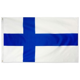 DANF Finland Flag 3ftx5ft Polyester Finnish National Flags with Brass Grommets 3 X 5 FOOT